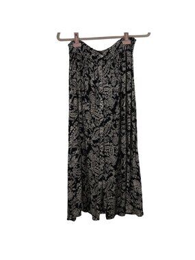 Urban Outfitters S Black Floral Button-Front Midi Skirt Whimsigoth Cottagecore